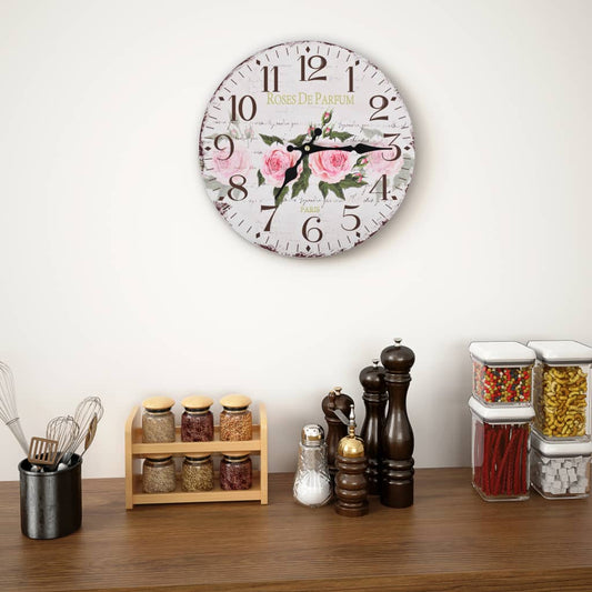 Orologio da Parete Vintage Fiore 30 cm - homemem39