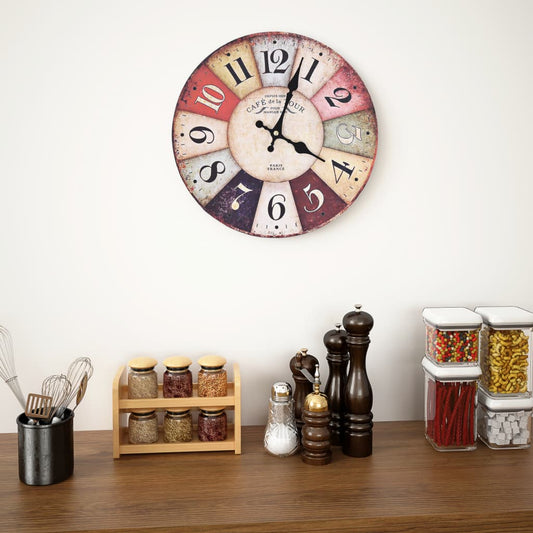 Orologio da Parete Vintage Multicolore 30 cm - homemem39