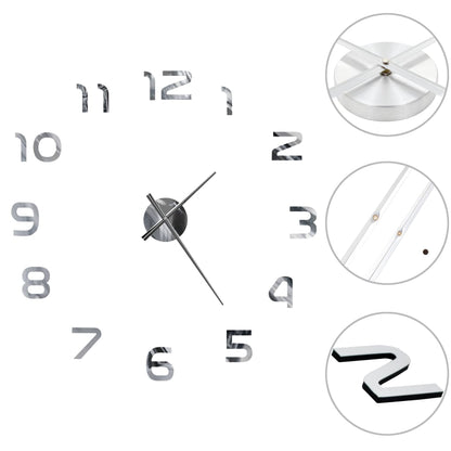 Orologio da Parete 3D in Stile Moderno 100cm XXL Argento - homemem39