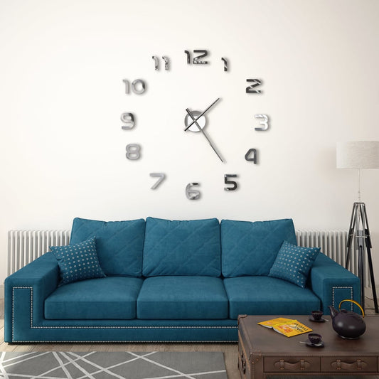 Orologio da Parete 3D in Stile Moderno 100cm XXL Argento - homemem39