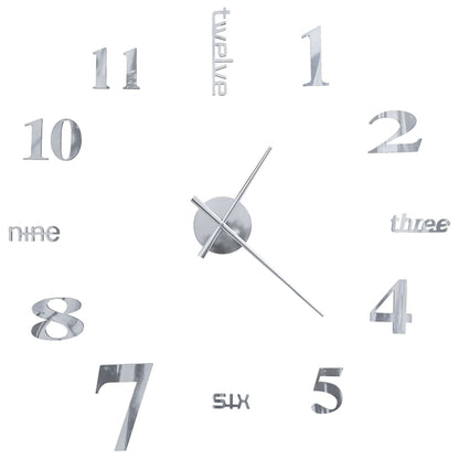 Orologio da Parete 3D in Stile Moderno 100cm XXL Argento - homemem39