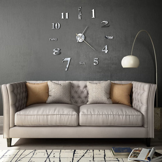 Orologio da Parete 3D in Stile Moderno 100cm XXL Argento - homemem39