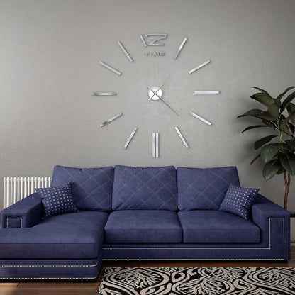 Orologio da Parete 3D in Stile Moderno 100cm XXL Argento - homemem39