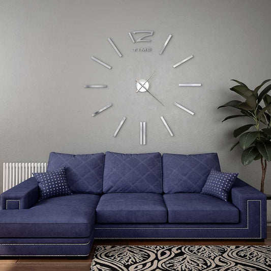 Orologio da Parete 3D in Stile Moderno 100cm XXL Argento - homemem39