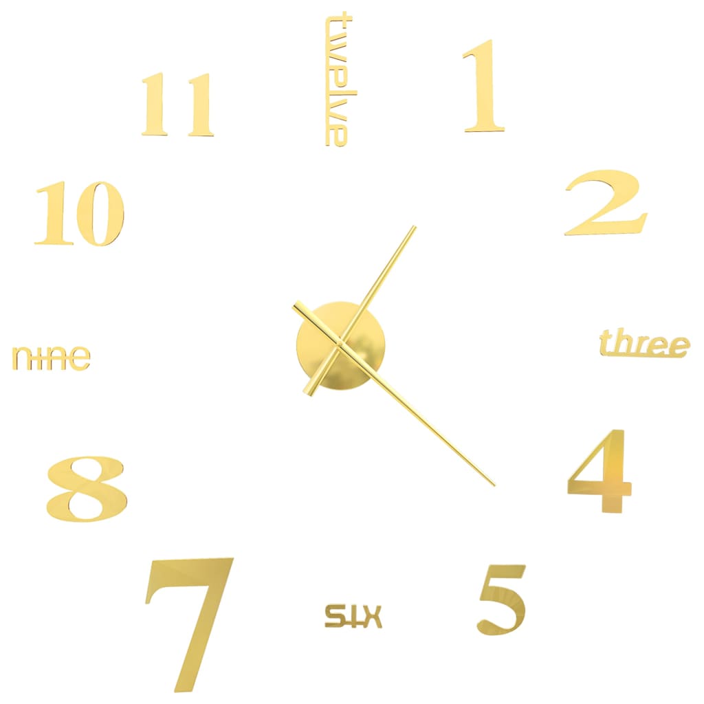 Orologio da Parete 3D in Stile Moderno 100cm XXL Oro - homemem39