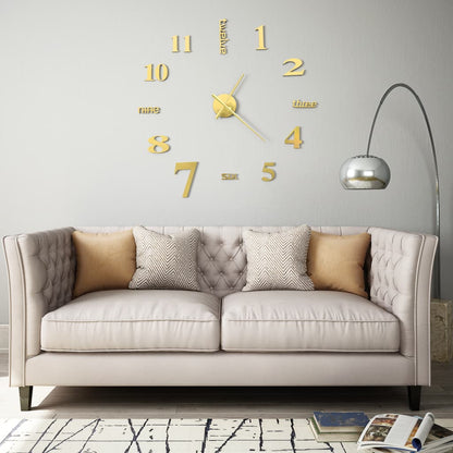 Orologio da Parete 3D in Stile Moderno 100cm XXL Oro - homemem39