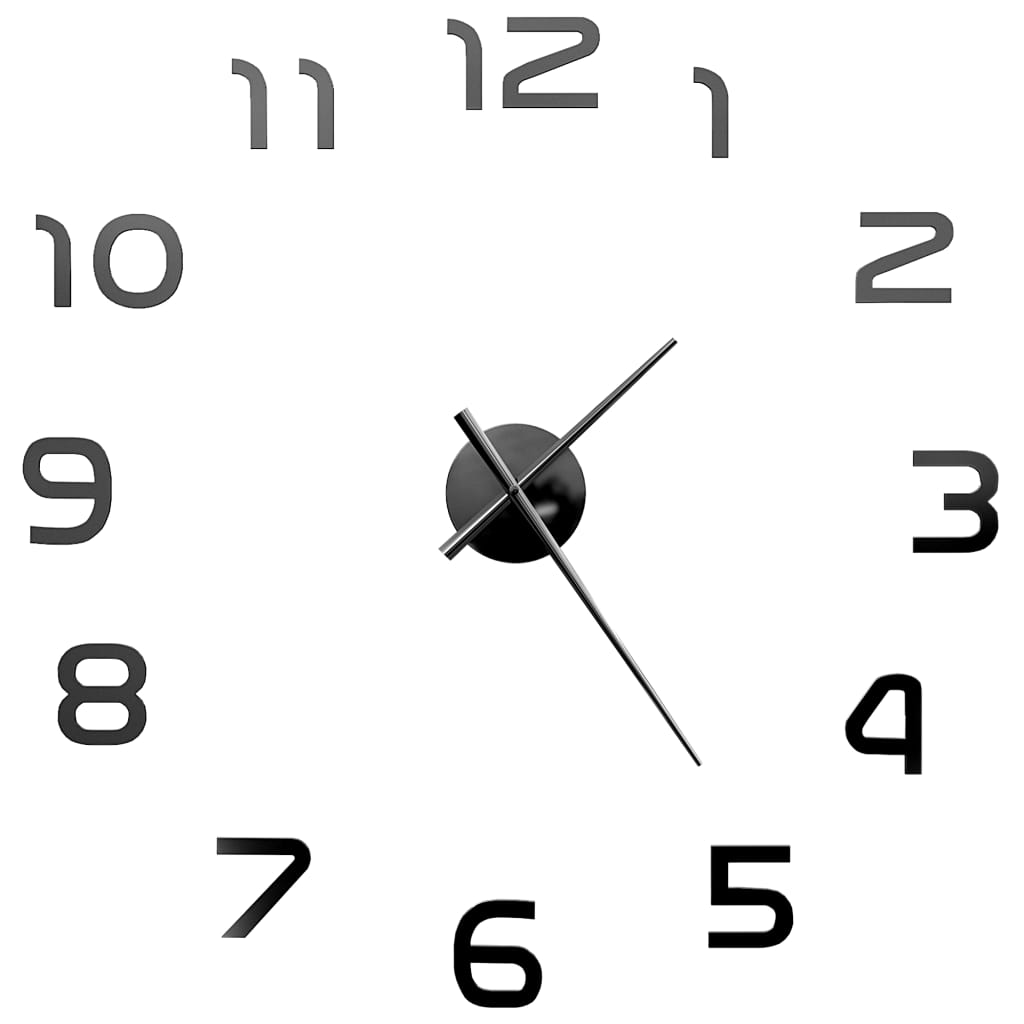 Orologio da Parete 3D in Stile Moderno 100cm XXL Nero - homemem39