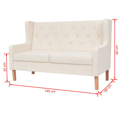 Set Divani 2 pz in Tessuto Bianco Crema | homemem39