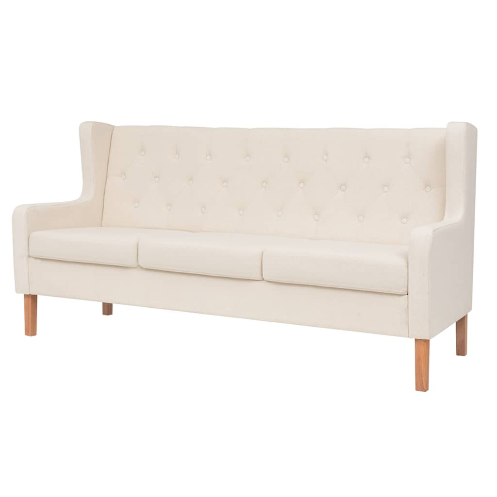 Set Divani 3 pz in Tessuto Bianco Crema | homemem39