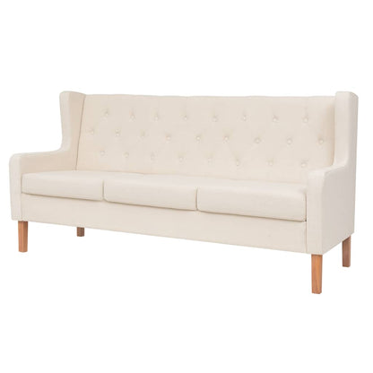 Set Divani 3 pz in Tessuto Bianco Crema | homemem39