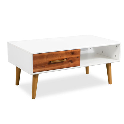 Tavolino da Salotto in Legno Massello di Acacia 90x50x40 cm | homemem39