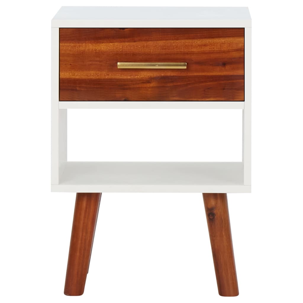Comodini in Legno Massello di Acacia 2 pz 40x30x57 cm | homemem39