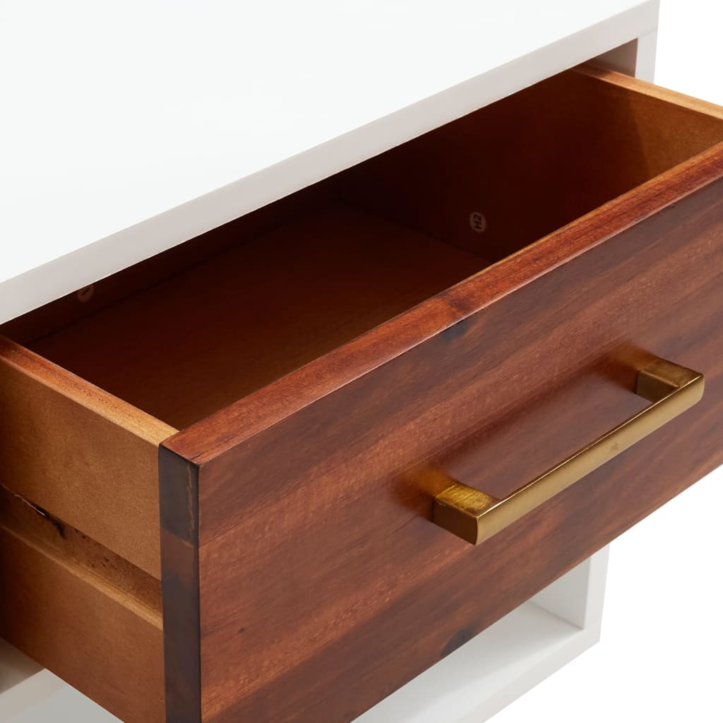 Comodini in Legno Massello di Acacia 2 pz 40x30x57 cm | homemem39