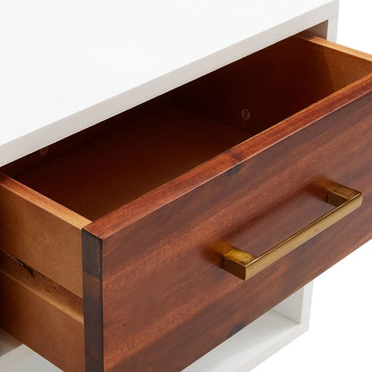 Comodini in Legno Massello di Acacia 2 pz 40x30x57 cm | homemem39