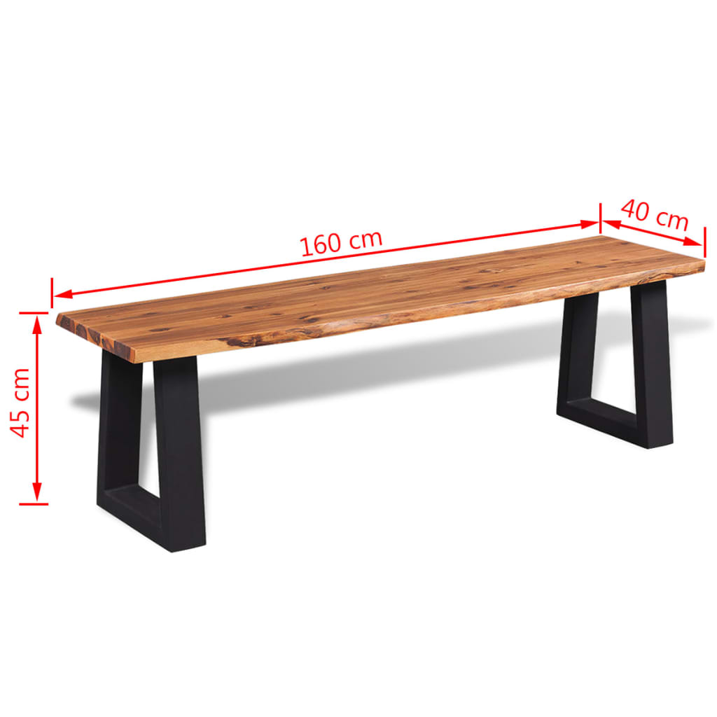Panca in Legno Massello di Acacia 160 cm | homemem39