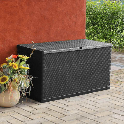 Baule da Giardino Antracite 120x56x63 cm in Rattan PP