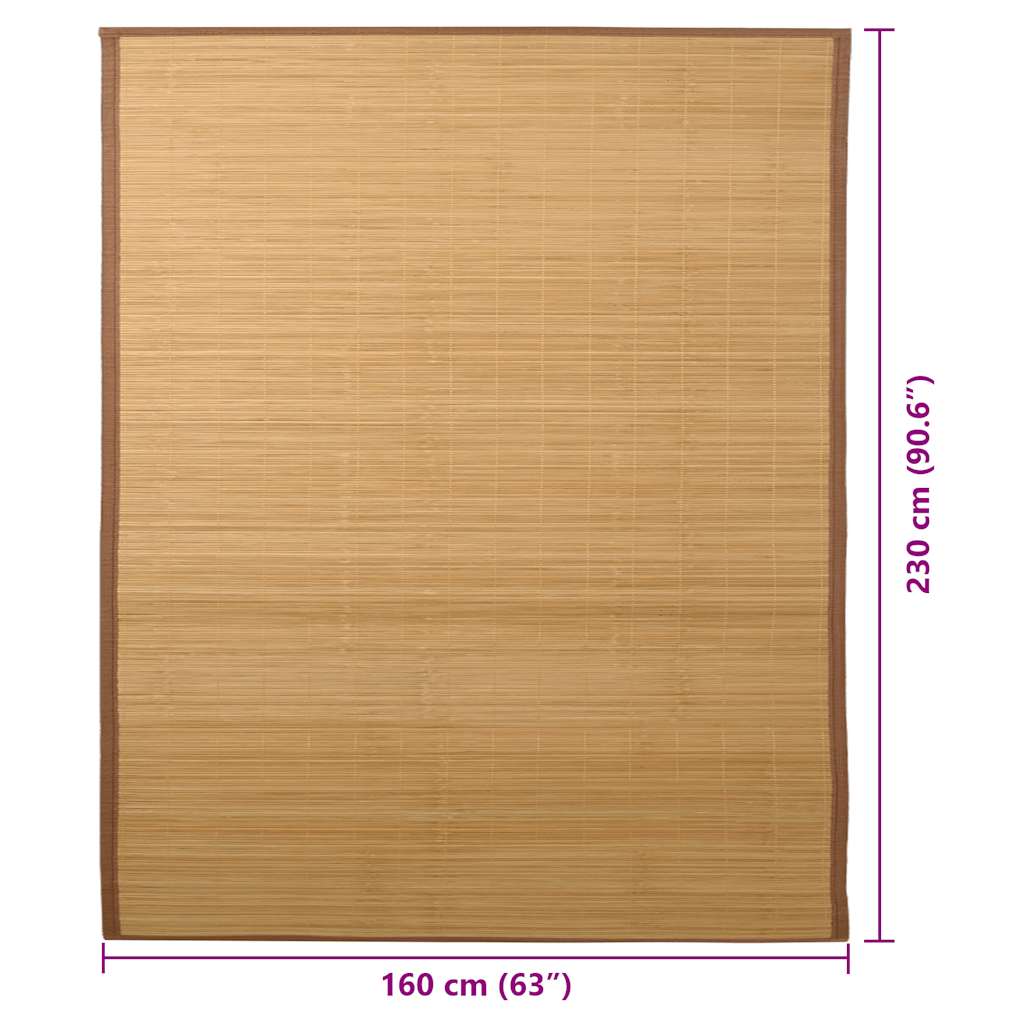 Tappeto in Bambù 160x230 cm Marrone