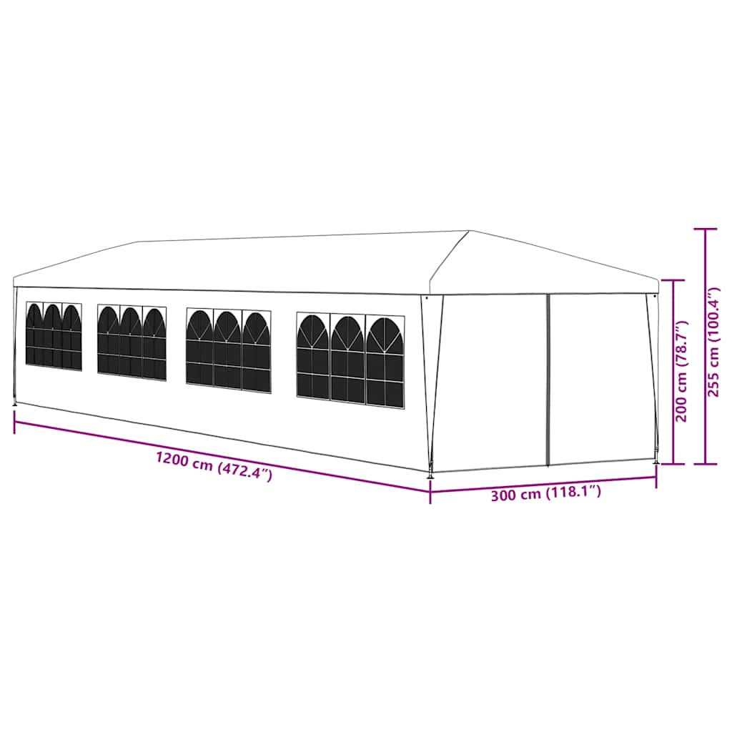 Gazebo da Giardino 3x12 m Blu | homemem39
