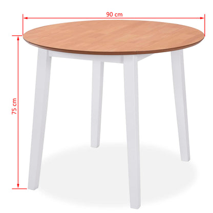 Set da Pranzo 5 pz in MDF e Legno di Hevea Bianco - homemem39