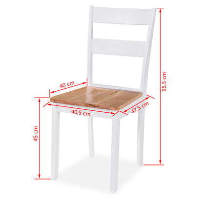 Set da Pranzo 5 pz in MDF e Legno di Hevea Bianco - homemem39