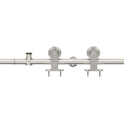Kit Binari Porta Scorrevole 183 cm Acciaio Inossidabile Argento - homemem39