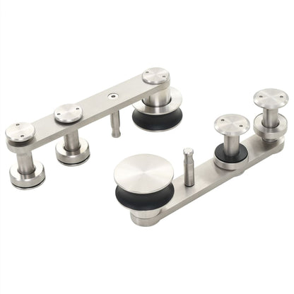 Kit Binari Porta Scorrevole 183cm Acciaio Inossidabile Argento - homemem39