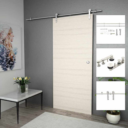Kit Binari Porta Scorrevole 183cm Acciaio Inossidabile Argento - homemem39