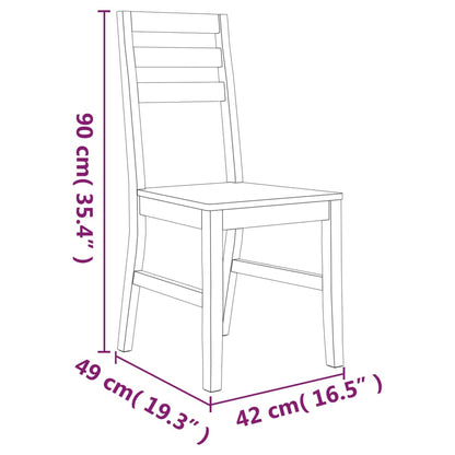 Sedie da Pranzo 2 pz in Legno Massello di Acacia | homemem39