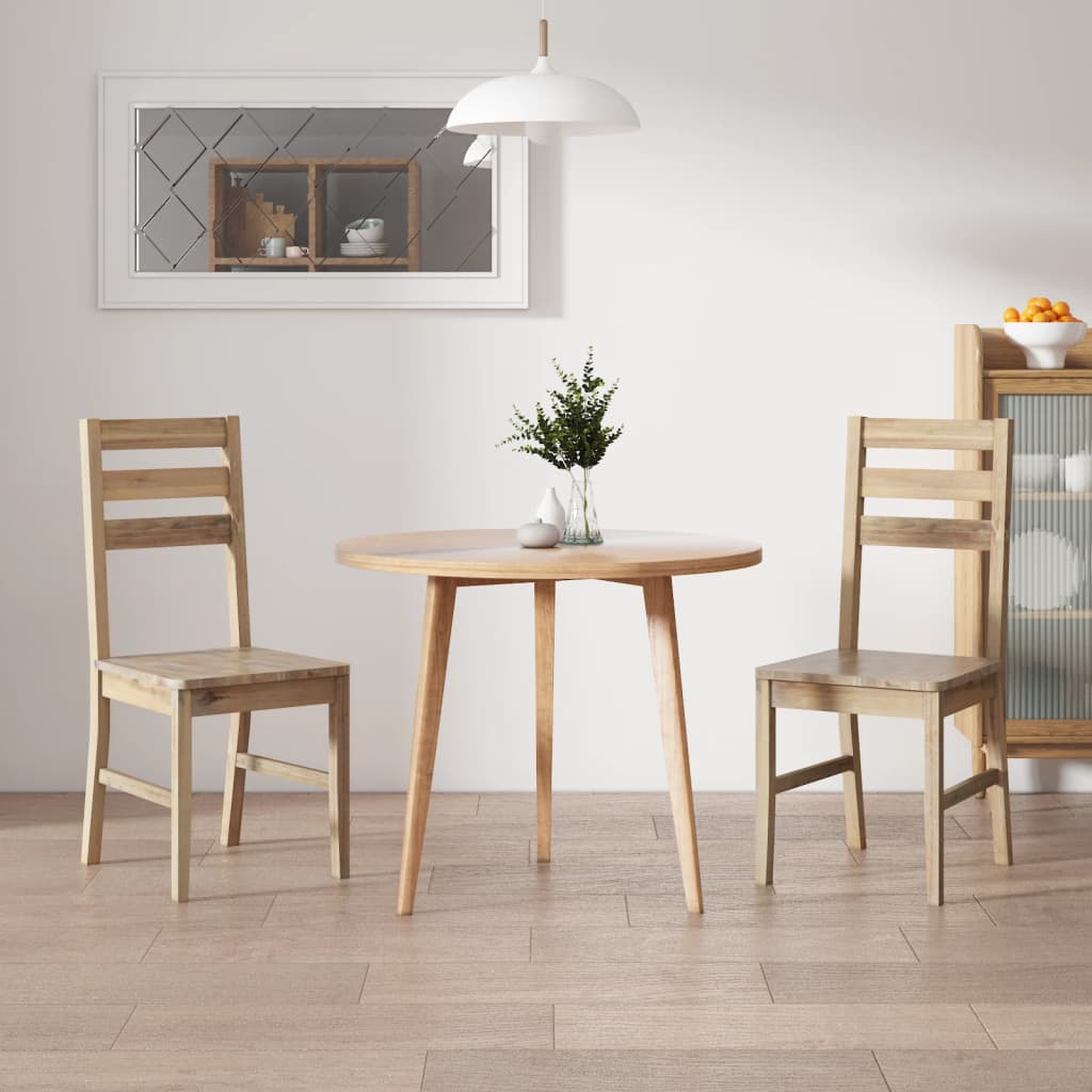 Sedie da Pranzo 2 pz in Legno Massello di Acacia | homemem39