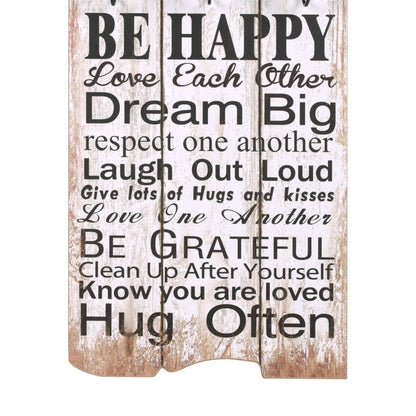 Appendiabiti da Parete con 6 Ganci FAMILY RULES 120x40 cm - homemem39