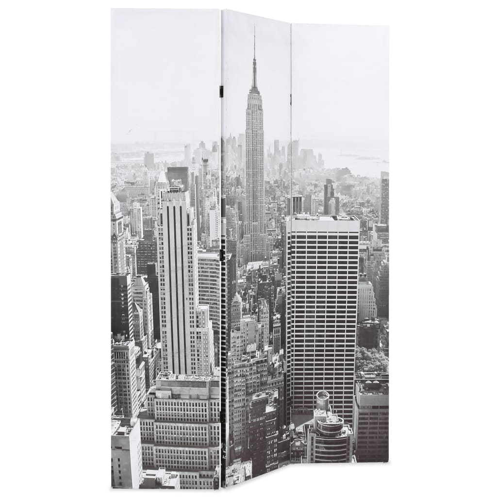 Paravento Pieghevole 120x170 cm Stampa New York Bianco e Nero - homemem39