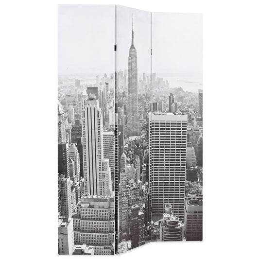 Paravento Pieghevole 120x170 cm Stampa New York Bianco e Nero - homemem39
