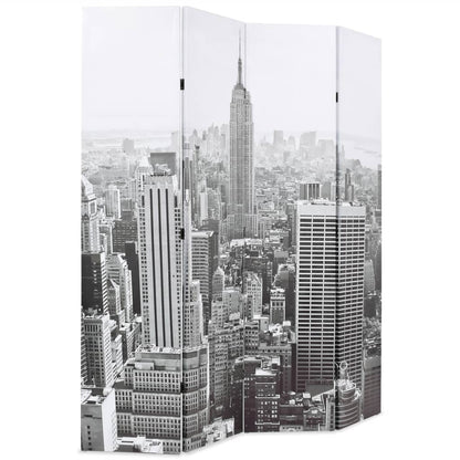 Paravento Pieghevole 160x170 cm Stampa New York Bianco e Nero - homemem39