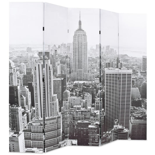 Paravento Pieghevole 200x170 cm Stampa New York Bianco e Nero - homemem39