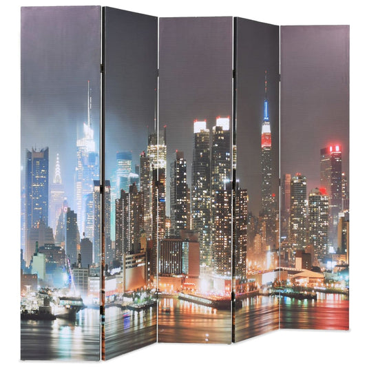 Paravento Pieghevole 200x170 cm Stampa New York di Notte - homemem39