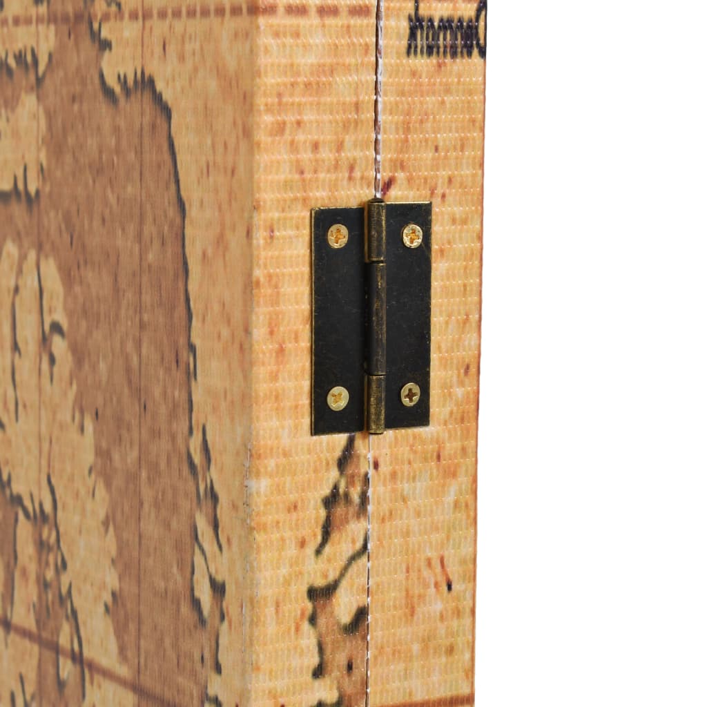 Paravento Pieghevole 160x170 cm Stampa Mappa del Mondo Giallo | homemem39