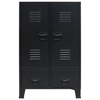 Armadio in Metallo in Stile Industriale 67x35x107 cm Nero - homemem39
