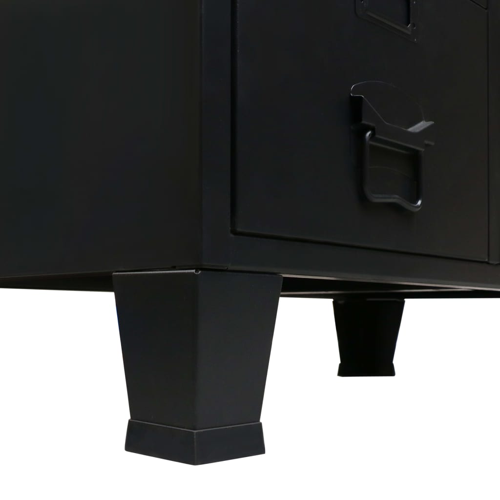 Armadio in Metallo in Stile Industriale 67x35x107 cm Nero - homemem39