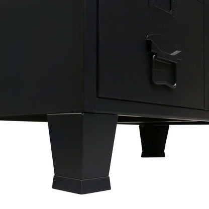 Armadio in Metallo in Stile Industriale 67x35x107 cm Nero - homemem39