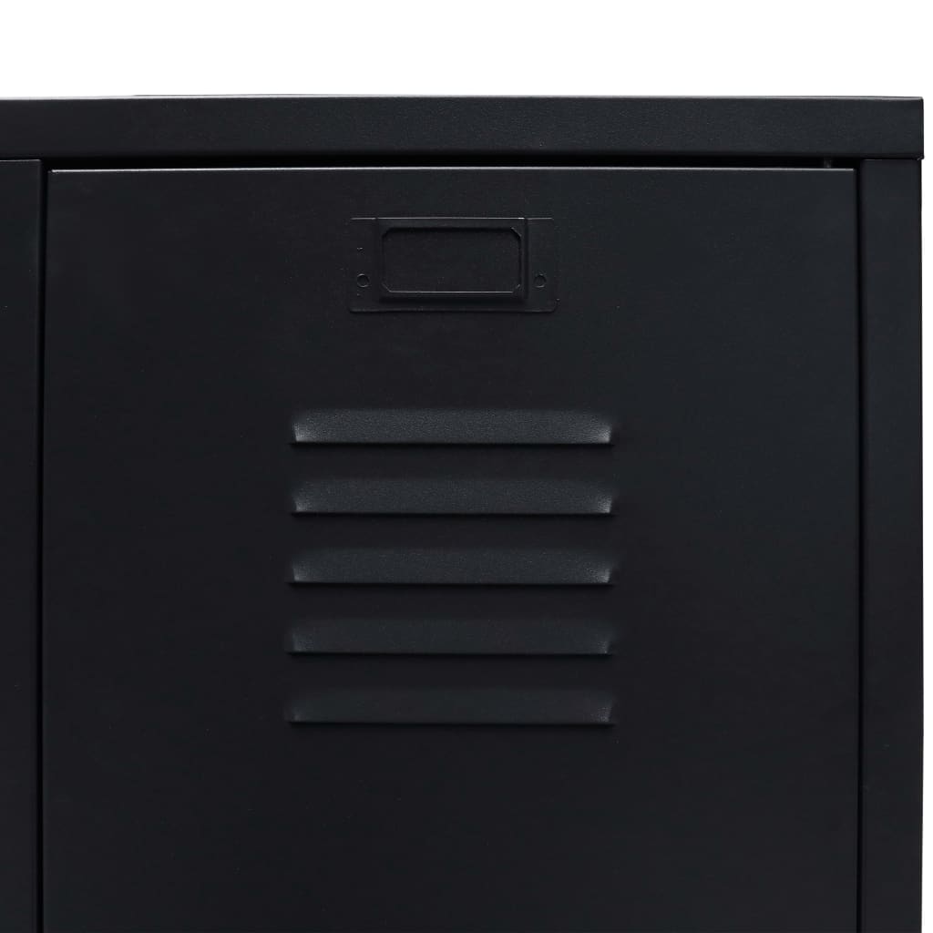 Armadio in Metallo in Stile Industriale 67x35x107 cm Nero - homemem39