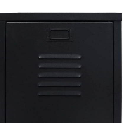 Armadio in Metallo in Stile Industriale 67x35x107 cm Nero - homemem39