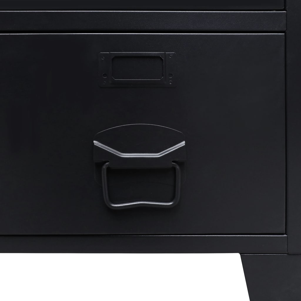 Armadio in Metallo in Stile Industriale 67x35x107 cm Nero - homemem39