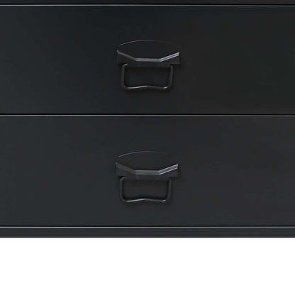 Cassettiera in Metallo in Stile Industriale 78x40x93 cm Nera - homemem39