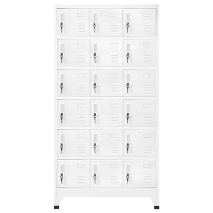 Armadietto a Chiave a 18 Scomparti in Metallo 90x40x180 cm - homemem39