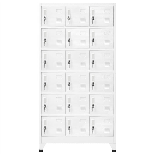 Armadietto a Chiave a 18 Scomparti in Metallo 90x40x180 cm - homemem39