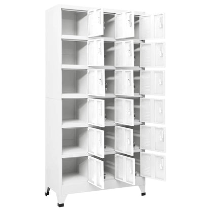 Armadietto a Chiave a 18 Scomparti in Metallo 90x40x180 cm