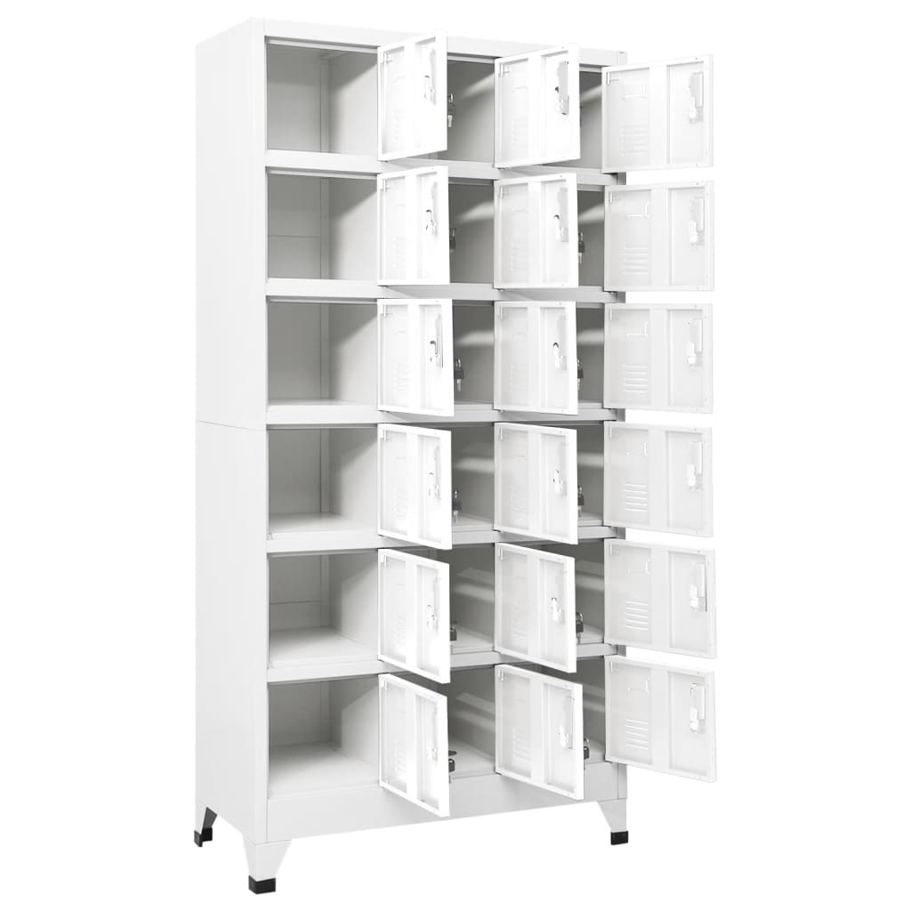 Armadietto a Chiave a 18 Scomparti in Metallo 90x40x180 cm - homemem39