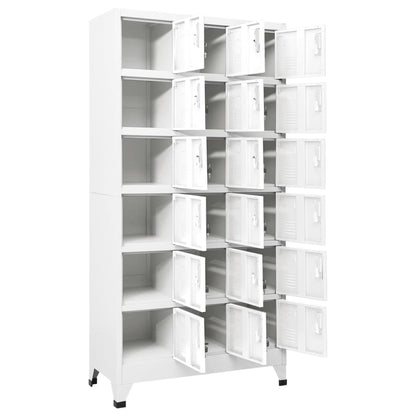 Armadietto a Chiave a 18 Scomparti in Metallo 90x40x180 cm - homemem39