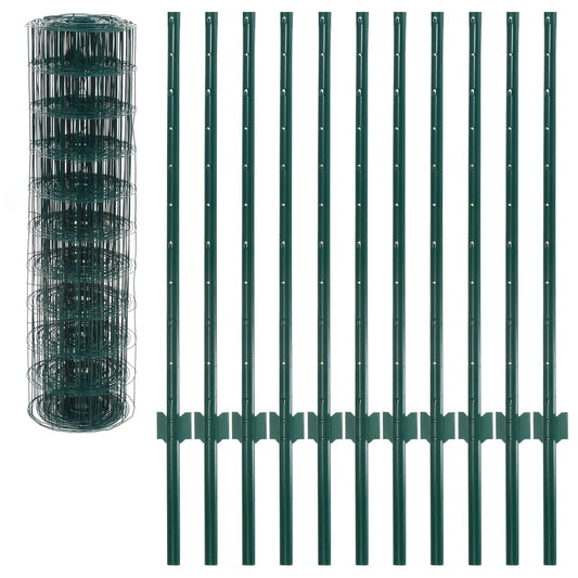 Set Recinzione Euro 20x1 m in Acciaio Verde | homemem39