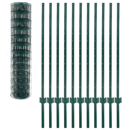 Set Recinzione Euro 20x1,2 m in Acciaio Verde | homemem39